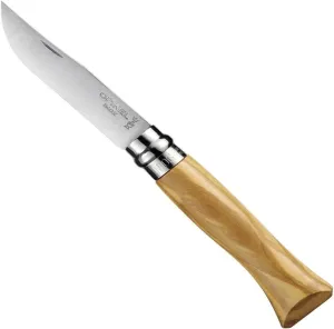 OPINEL No.06-No.09 Premium Woods, Stainless Steel Folding Pocket Knife, Made in France (No.06/Olive)