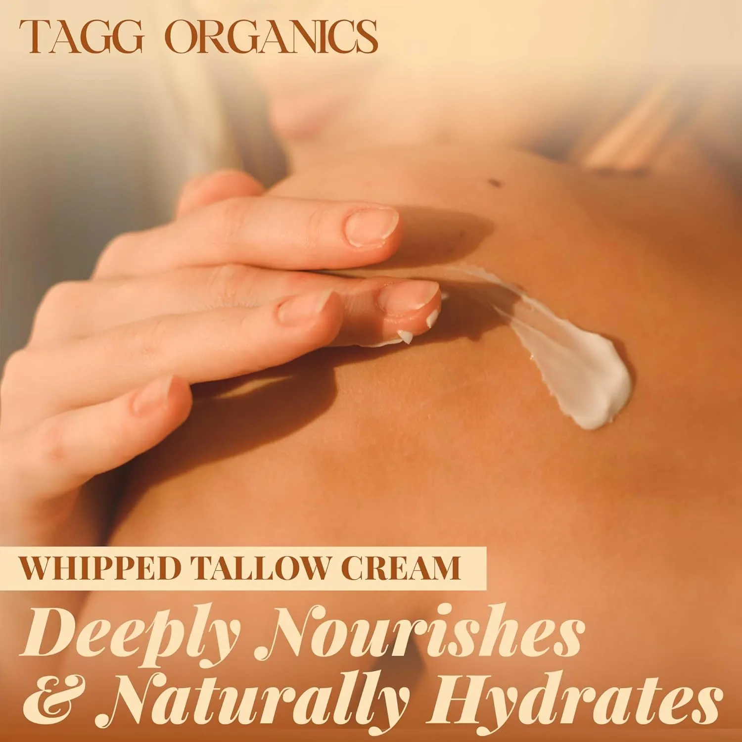 Organic Whipped Tallow Cream Deep Moisturizing Balm for Dry, Sensitive Skin – Unscented, 100% Natural with Cold-Pressed Olive Oil – 2 oz Travel Size