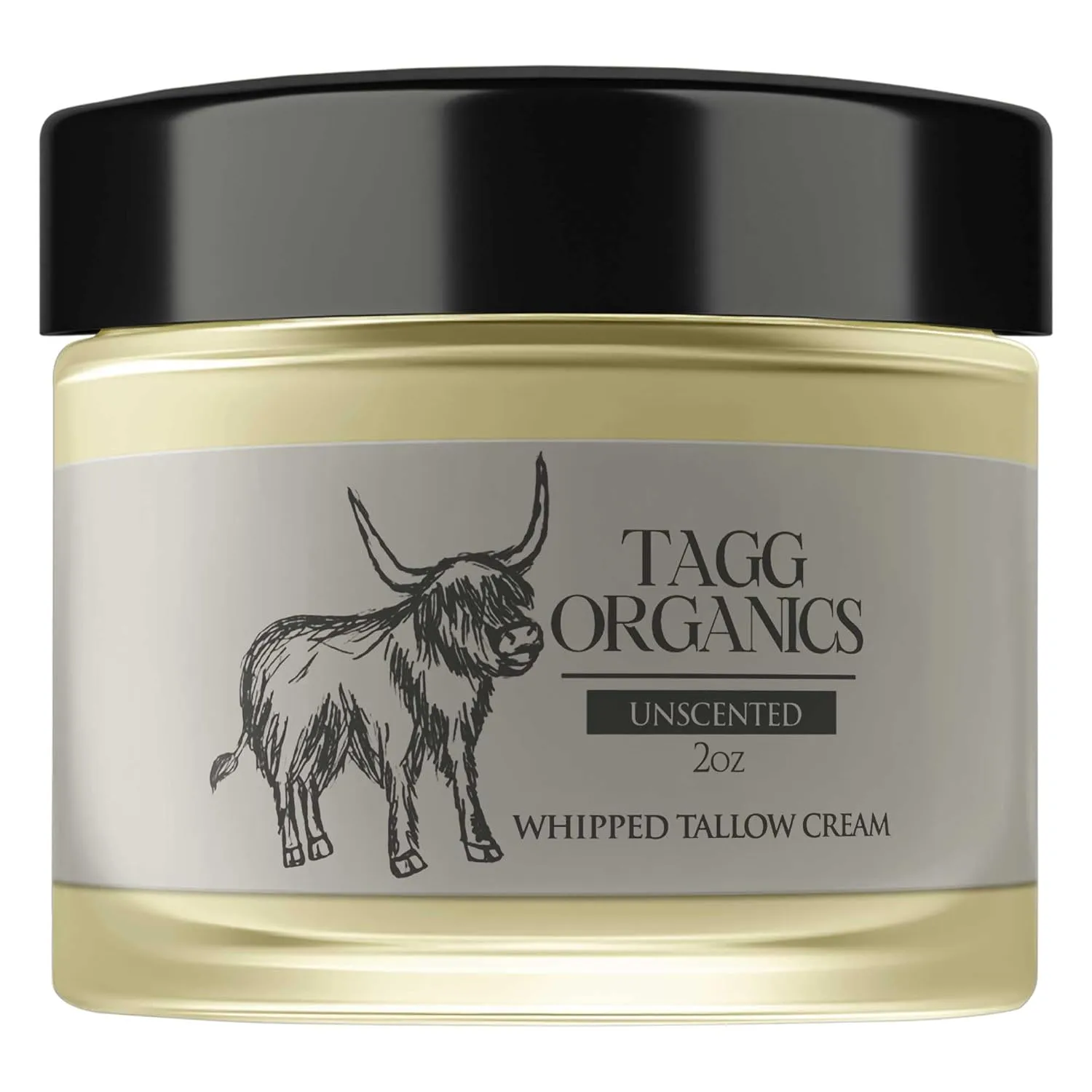 Organic Whipped Tallow Cream Deep Moisturizing Balm for Dry, Sensitive Skin – Unscented, 100% Natural with Cold-Pressed Olive Oil – 2 oz Travel Size