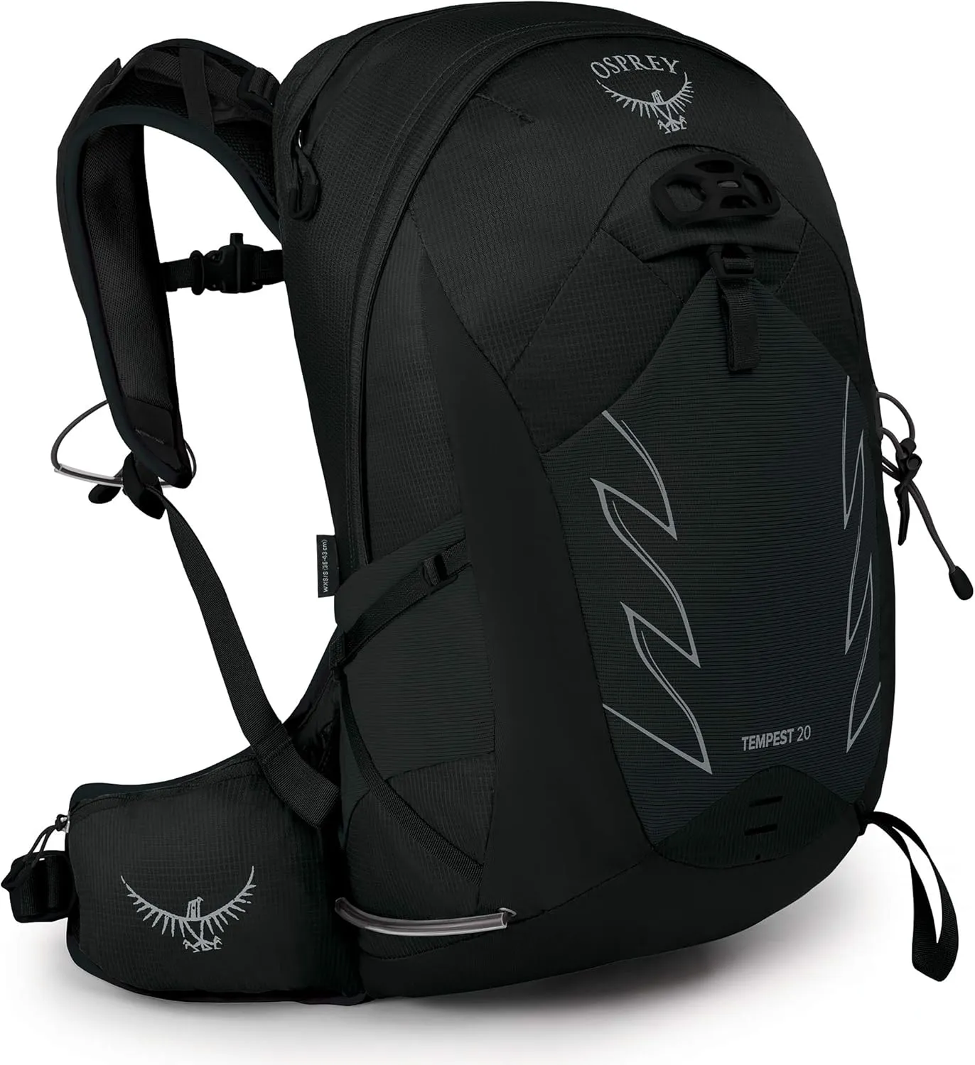 Osprey Tempest 20L Women's Hiking Backpack with Hipbelt, Stealth Black, WXS/S