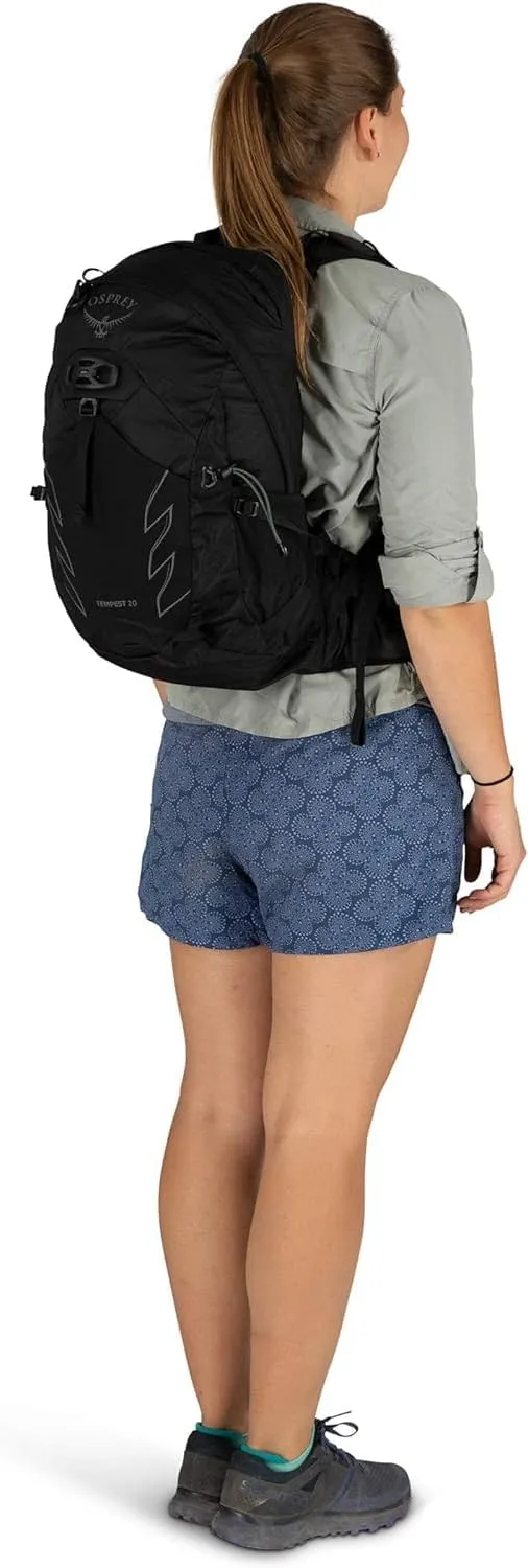 Osprey Tempest 20L Women's Hiking Backpack with Hipbelt, Stealth Black, WXS/S