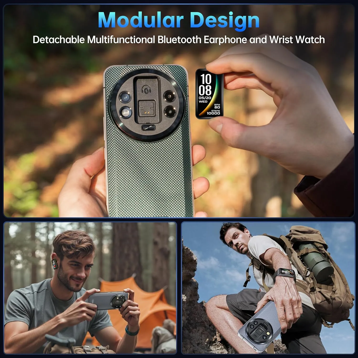OUKITEL WP200 Pro Rugged Smartphone Unlocked Android 15-72GB 1TB Rugged Phone, 6.7" FHD  Phone, 108MP Main Camera 8580mAh Battery, IP68/IP69K Cell Phone 5G Dual SIM NFC/OTG/BT5.3/120Hz/WIFI6,Green