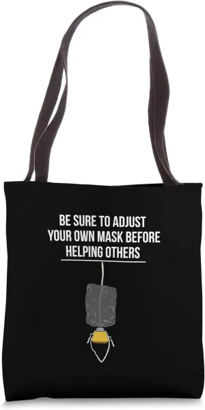 Oxygen Mask Airplane Flight Passenger Airport Pilot Safety Tote Bag