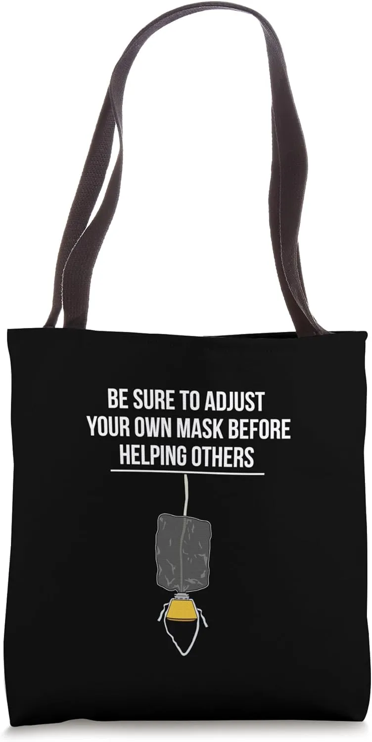 Oxygen Mask Airplane Flight Passenger Airport Pilot Safety Tote Bag