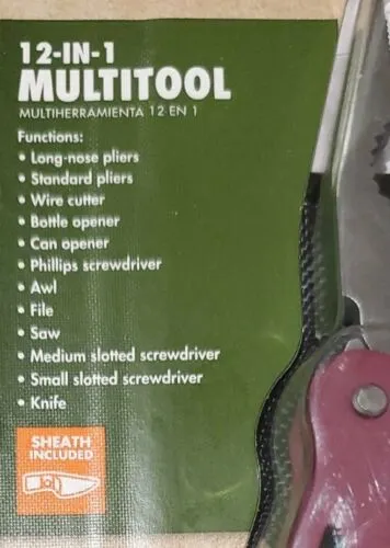 Ozark Trail 12-In-1 Multi-Tool with Sheath Hiking Outdoors Pocket Knife Camping