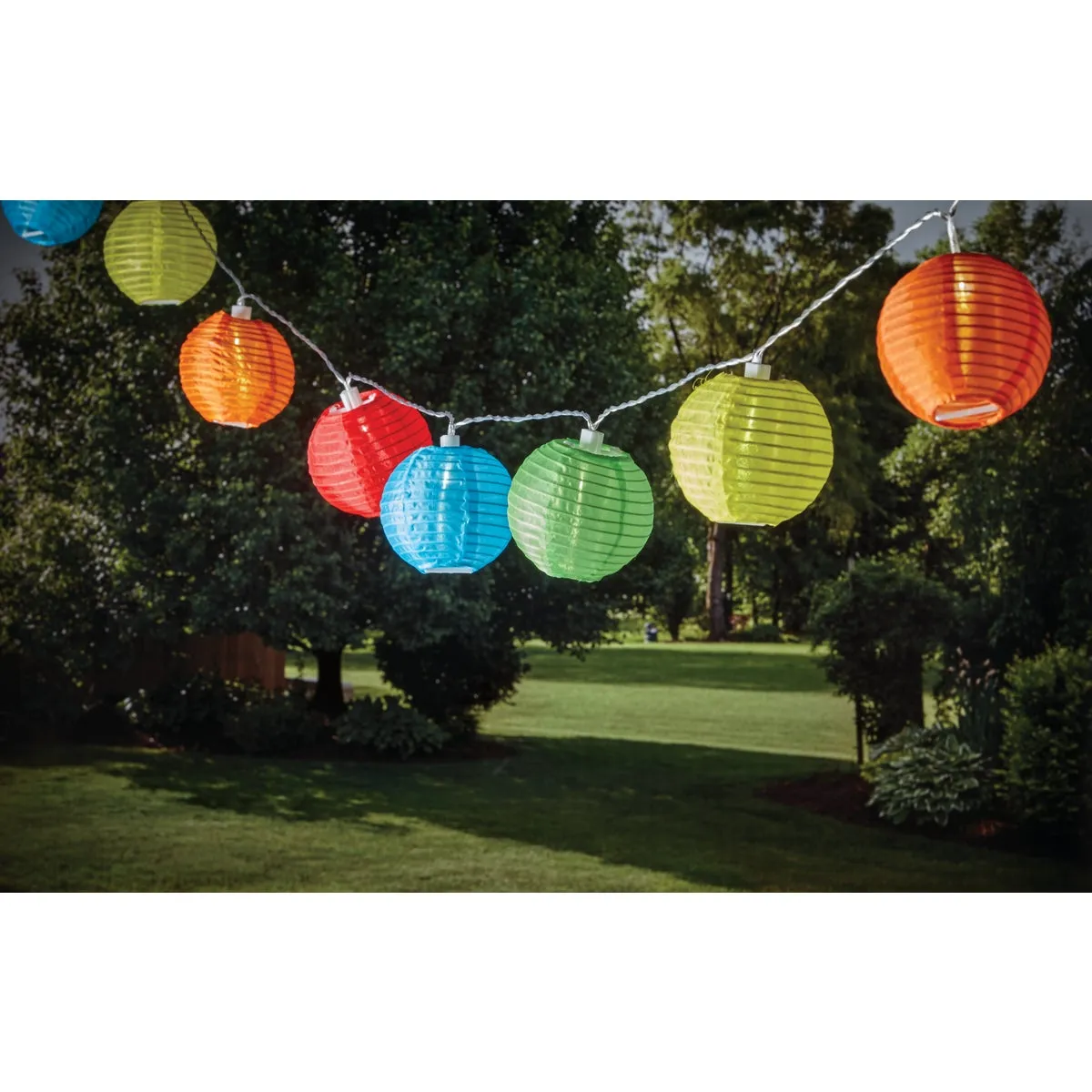 Paradise 10.5 Ft. 10-Light Multi-Color Lantern Solar String Lights