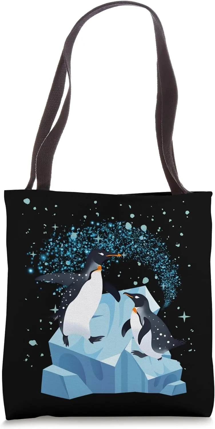 Penguins on the Ice Floe Two Penguins Cute Penguins Tote Bag