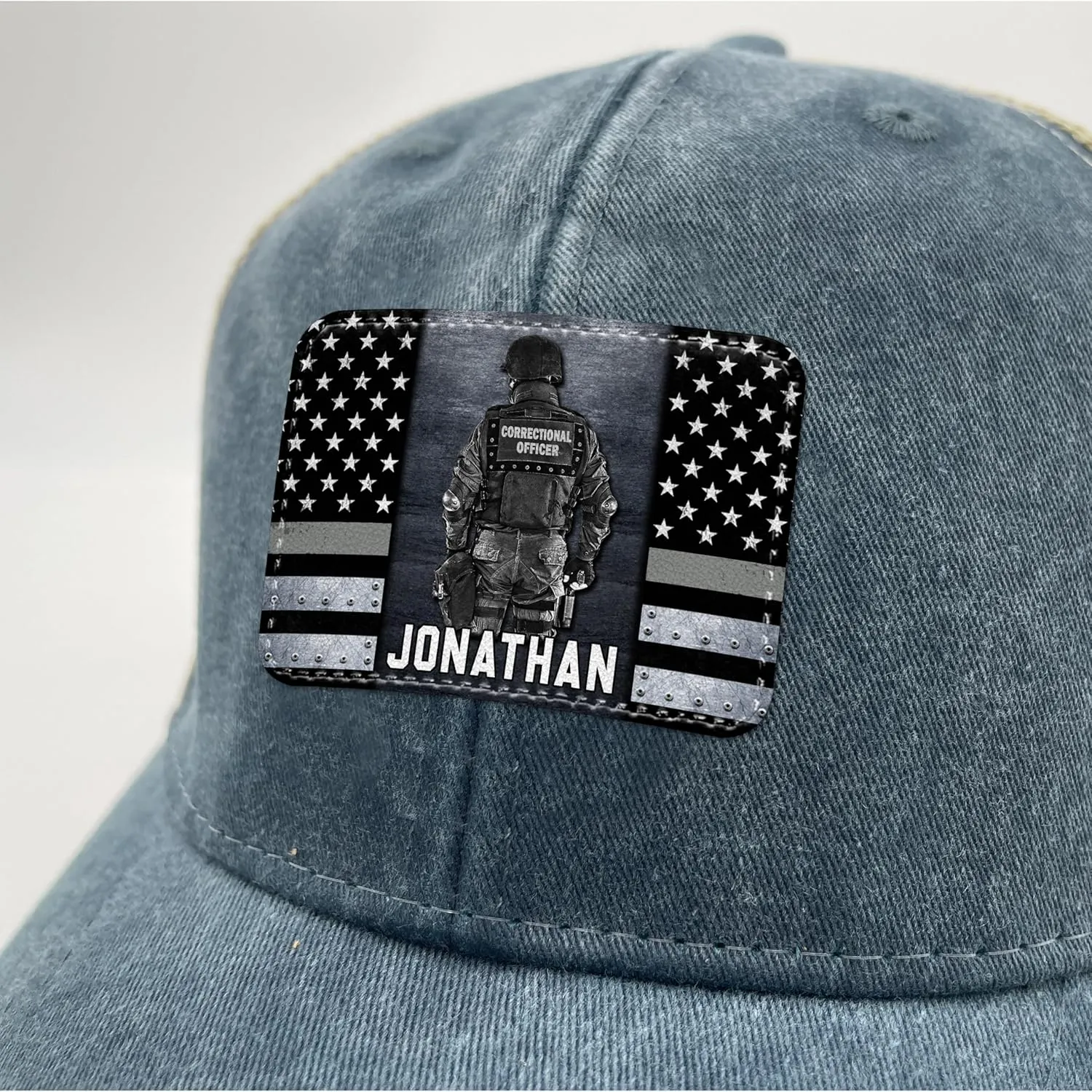 Personalized Gifts - Ollie Cap - Custom Police Dispatcher Army Veteran Corrections Officer Firefighter Cap - Thin Line Flag