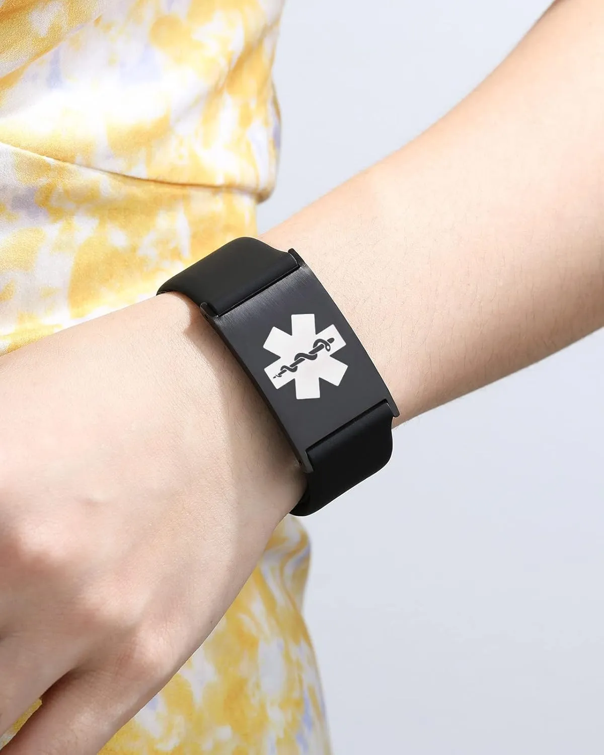 Personalized Silicone Medical Alert Bracelets for Women Men Free Engraving - Custom Sport Medical Alert ID Bracelets - Adjustable Watch Band Medical Emergency Bracelet