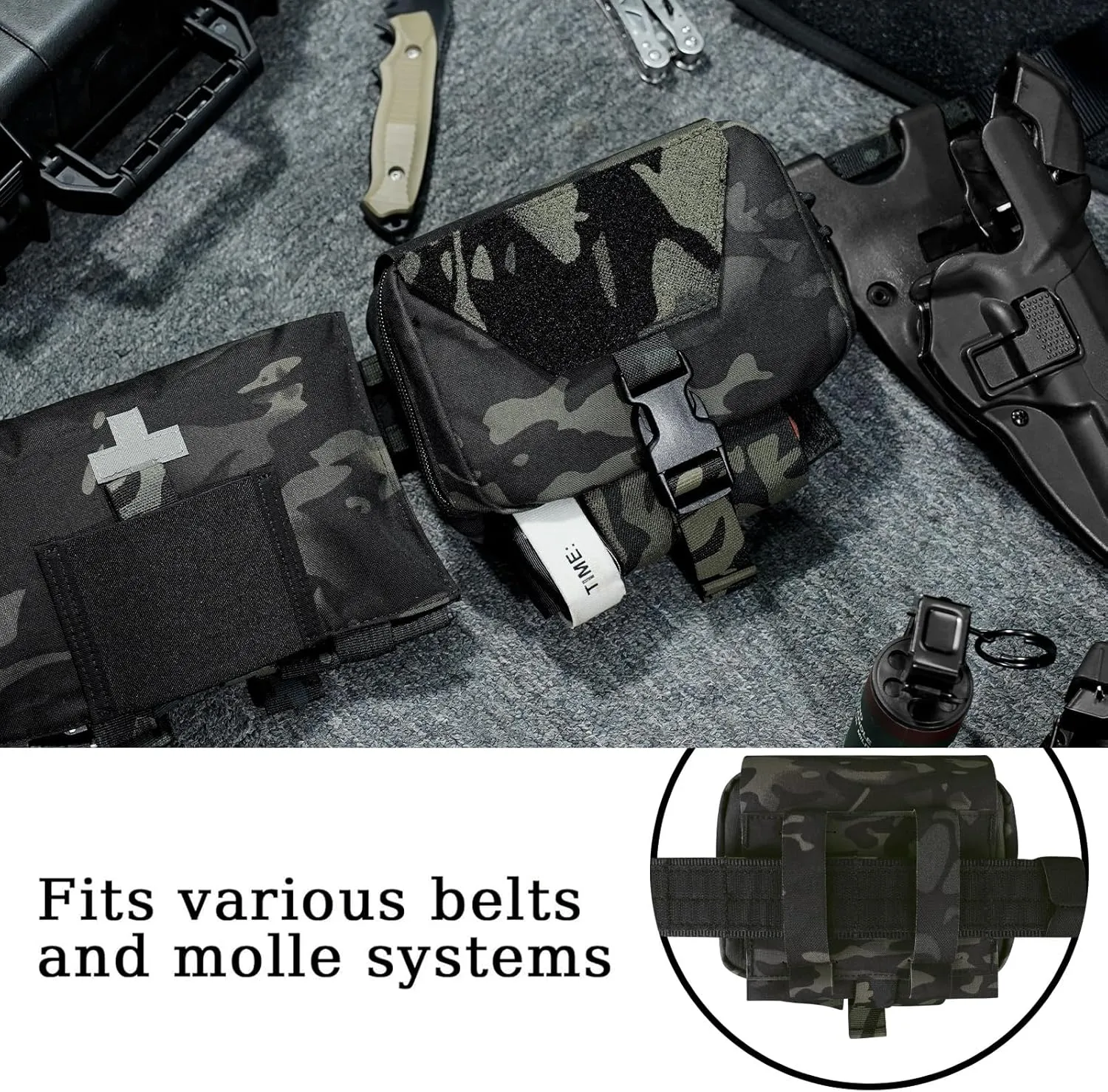 PETAC GEAR Tactical Rip Away Medical Pouch Tear Off First Aid IFAK Pouch Molle & Belt Horizontal Outdoor Emergency Survival Bag …