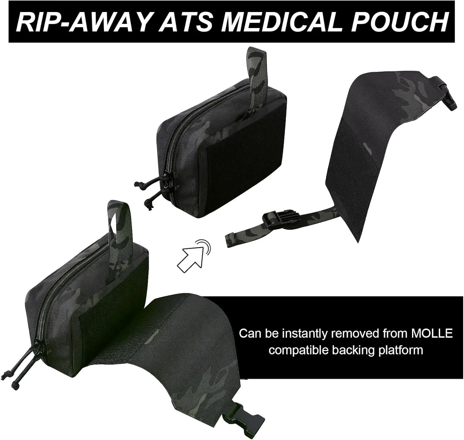 PETAC GEAR Tactical Rip Away Medical Pouch Tear Off First Aid IFAK Pouch Molle & Belt Horizontal Outdoor Emergency Survival Bag …