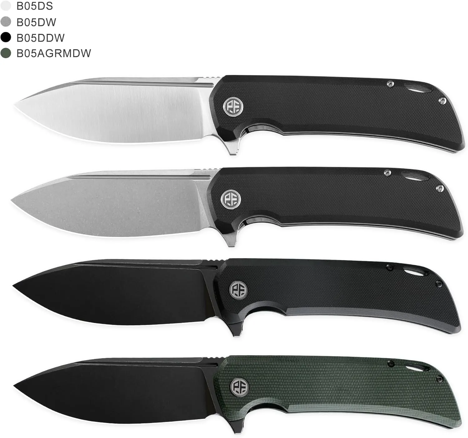 Petrified fish PFB05 Tunny Folding Knife,3.86" 14C28N Steel Stonewashed Blade G10 Handle Folding knife for EDC Camping Outdoor (Black Stonewashed)