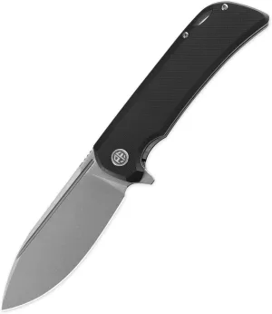 Petrified fish PFB05 Tunny Folding Knife,3.86" 14C28N Steel Stonewashed Blade G10 Handle Folding knife for EDC Camping Outdoor (Black Stonewashed)