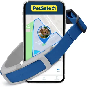 PetSafe Guardian GPS   Tracking Dog Fence Collar Pet Safe GPS Dog Collar Fence System, with App Waterproof Rechargeable Collar, Tracking for Dogs (Blue, Grey)