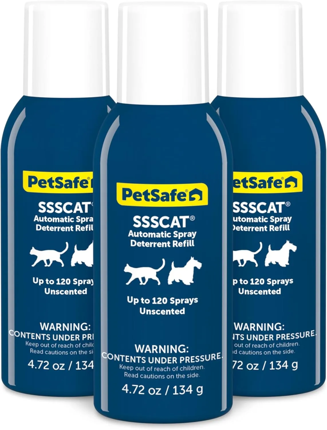 PetSafe SSSCAT Refill Can for Motion Activated Automatic Spray Pet Deterrent for Cats and Dogs, Pack of 3