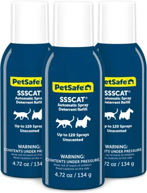 PetSafe SSSCAT Refill Can for Motion Activated Automatic Spray Pet Deterrent for Cats and Dogs, Pack of 3