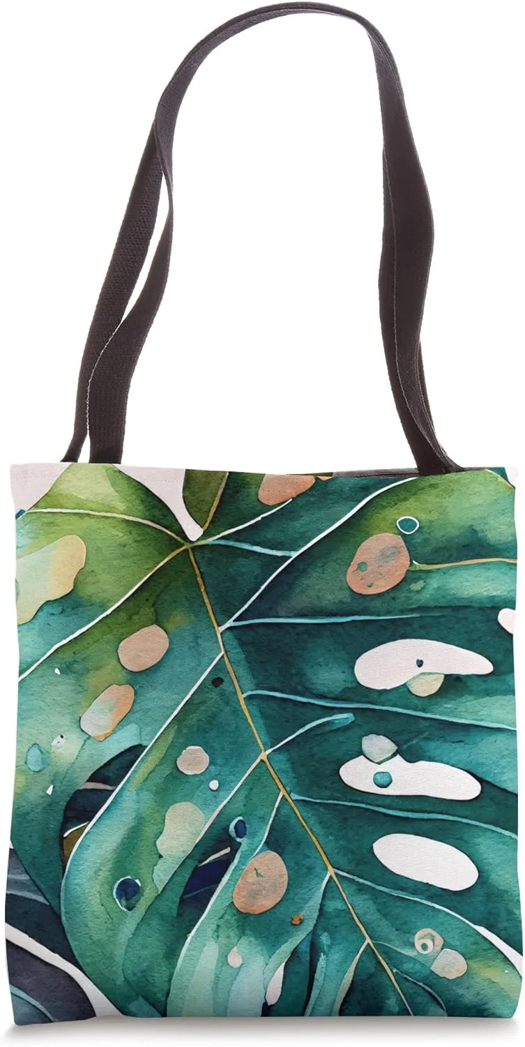 Philodendron Monstera Leaf Floral Foliage Vegetation Flowery Tote Bag