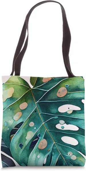 Philodendron Monstera Leaf Floral Foliage Vegetation Flowery Tote Bag