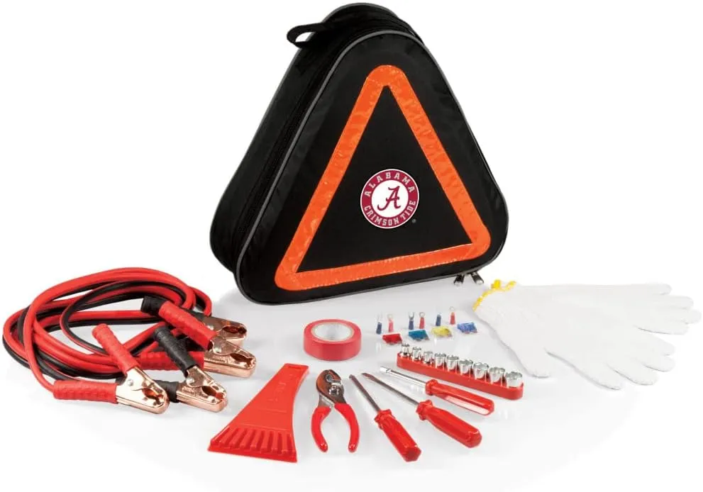 PICNIC TIME NCAA Roadside Emergency Car Kit - Auto Vehicle Safety Road Side Assistance with Jumper Cables and Car Tool Kit