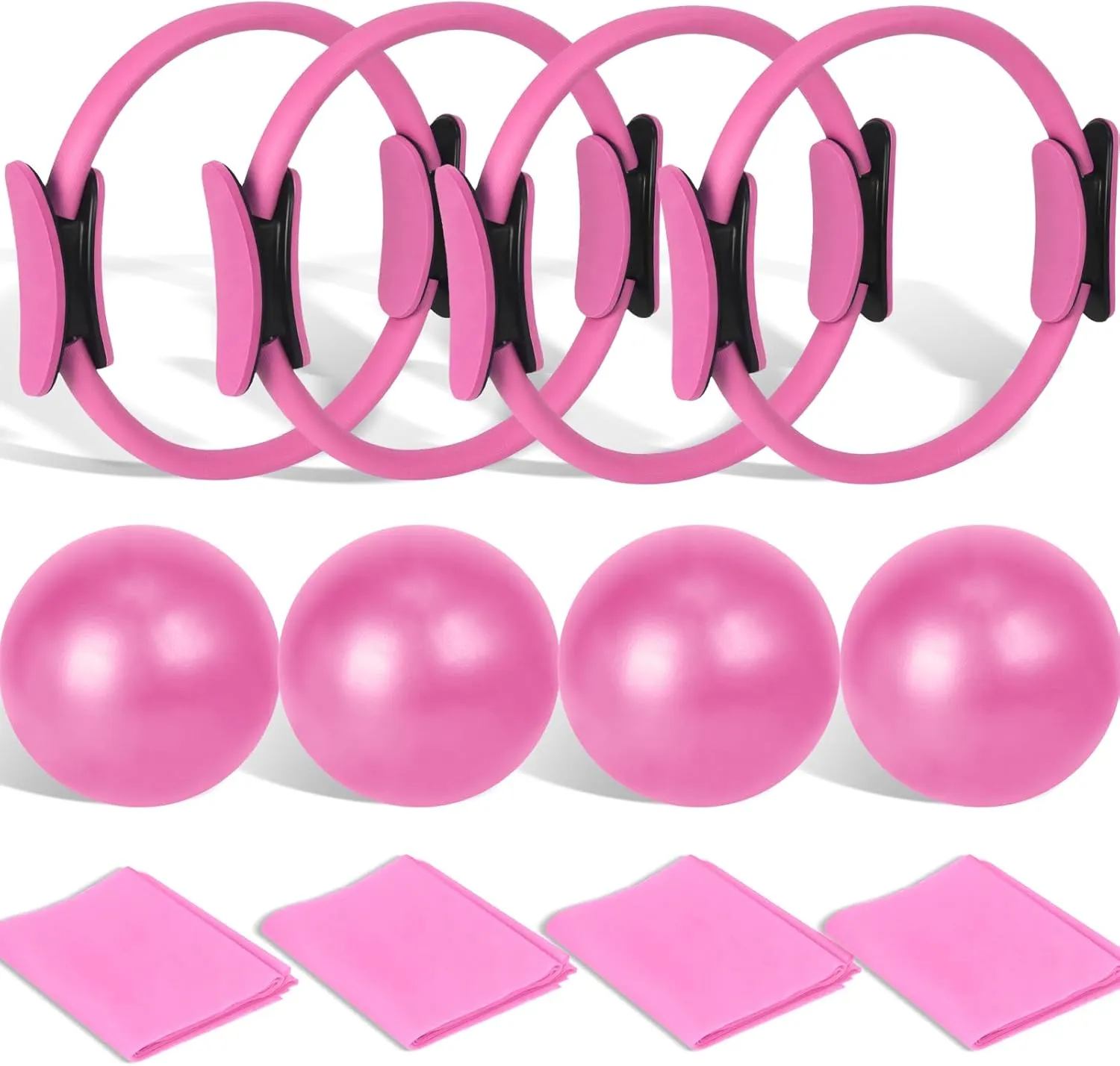 Pilates Ring Ball Band Bulk 12 Inch Pilates Magic Circle Ring 9 Inch Yoga Ball Exercise Fitness Resistance Band Pilates Equipment Essentials Kit for Women Coach Workout at Pilates Yoga Studio