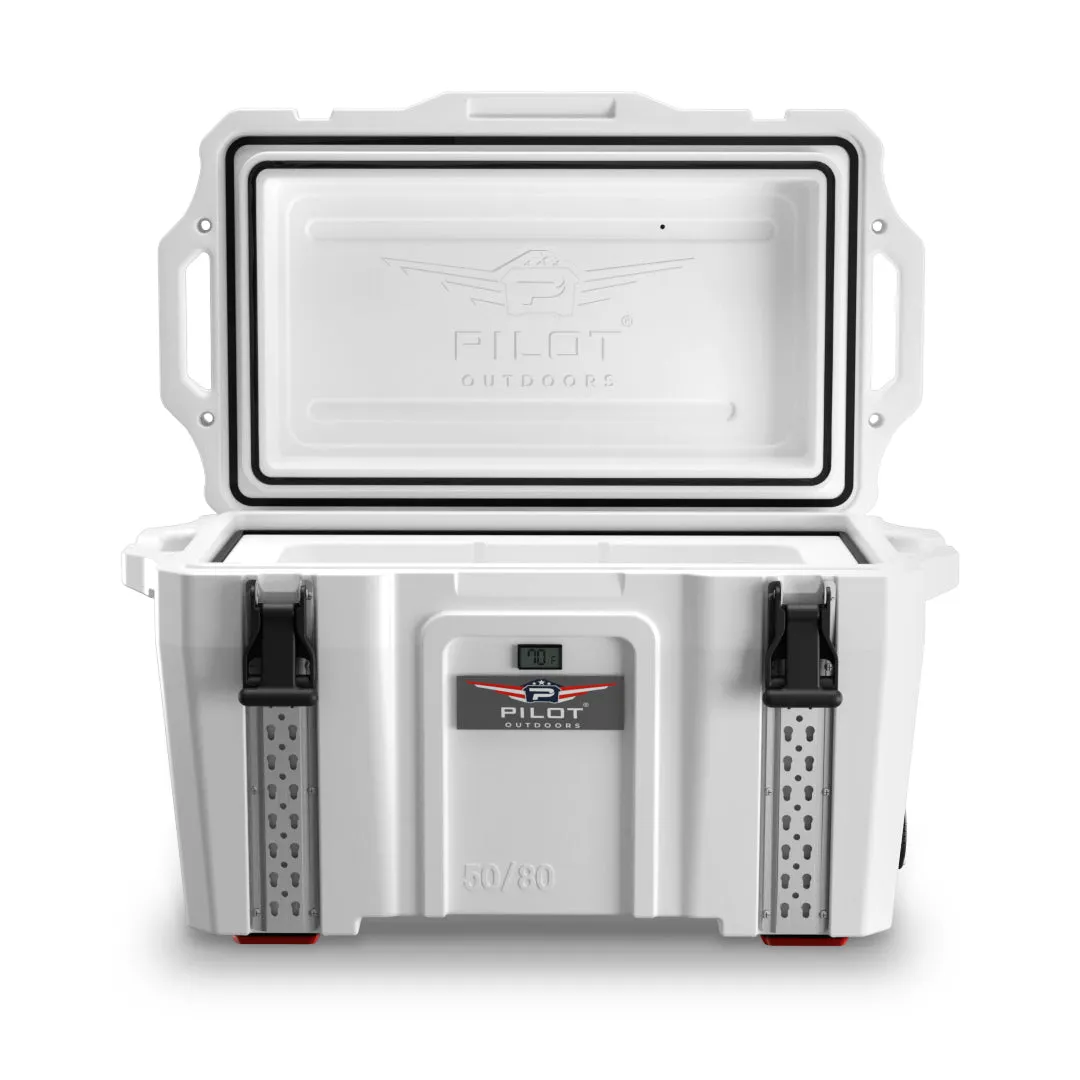 Pilot Outdoors® Premium Ice Chest Cooler Model 50/80 (White)