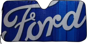 Plasticolor 003704R01 Ford Blue Script Windshield Sunshade