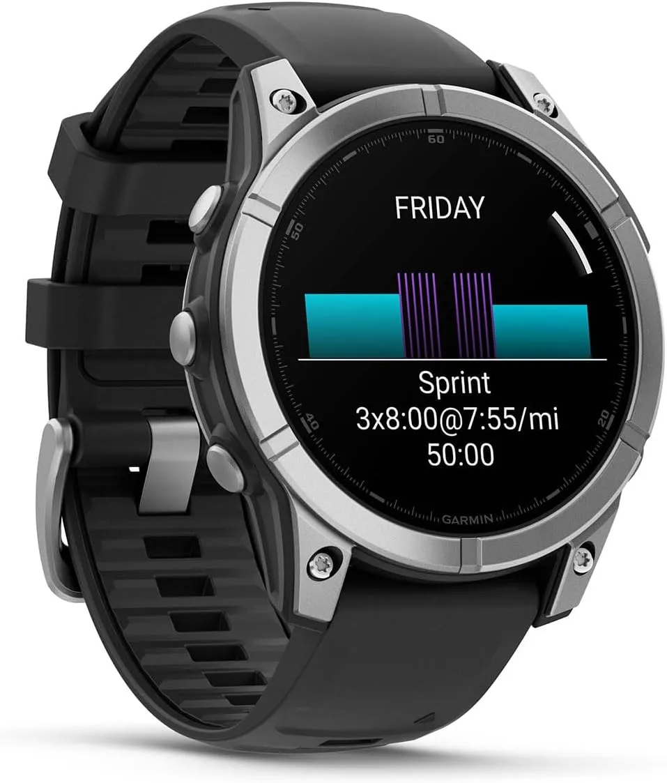 PlayBetter Garmin Fenix E (Stainless Steel/Black) Premium Multisport GPS Smartwatch Bundle - AMOLED Display, Long Battery Life, Strength Workouts 5000mAh Portable Charger & HD Screen Protectors