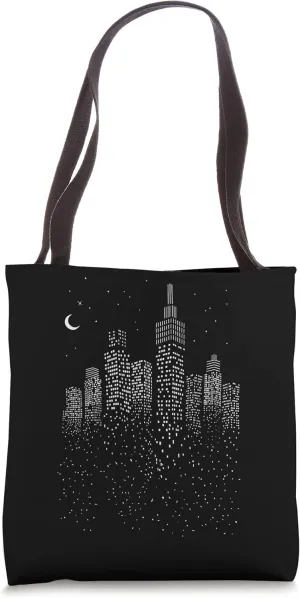 Polar City Black White Skyscrapers Tote Bag