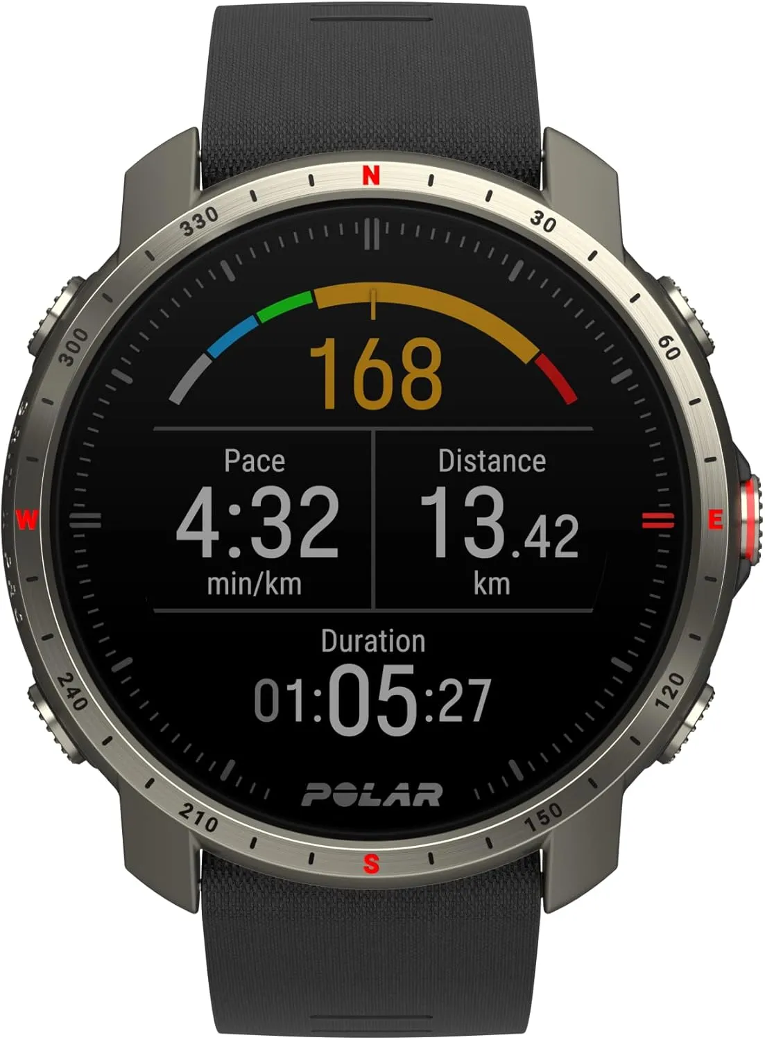 POLAR Grit X Pro Titan - Premium Outdoor GPS Sports Watch - Military-Durability,Wrist-Based Heart Rate Monitor,M/L,Black/Red - Titan