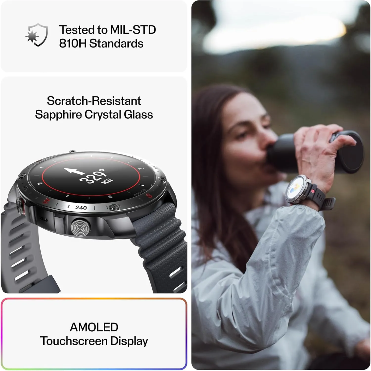 Polar Grit X2 Pro Premium GPS Smart Sports Watch – Ultimate Outdoor Adventure Watch with Rugged Design, Advanced Navigation, Sports Tracking, and Heart Rate Technology for Peak Performance, Stone Gray