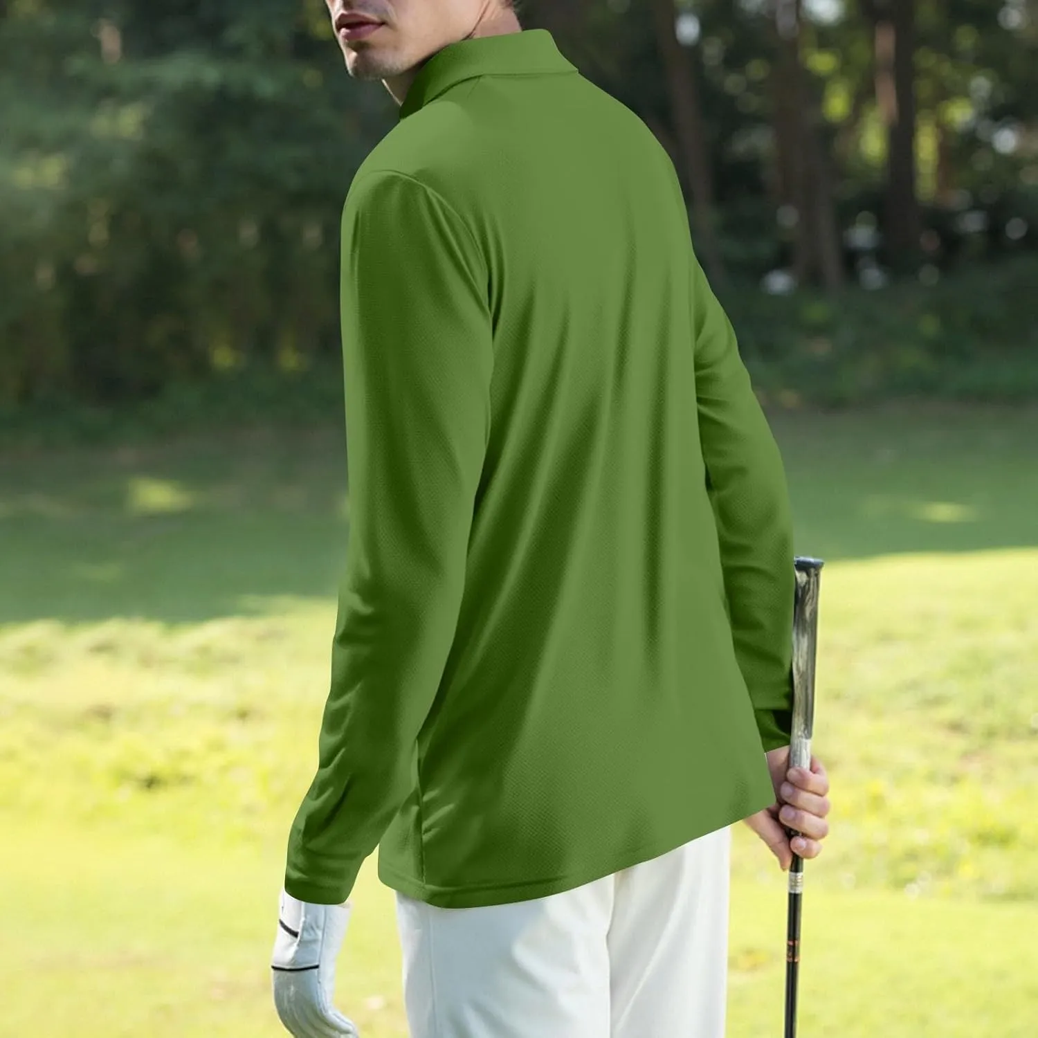 Polo Shirts for Men Long Sleeve Golf Shirts UPF 50  Sun Protection Ice Silk Cool Shirts for Work Fishing Outdoor