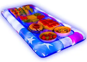 PoolCandy LED Illuminated Stars & Stripes Pool Float Collection (Stars & Stripes Illuminated LED Inflatable Buffet Cooler)
