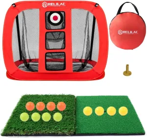 Pop Up Golf Chipping Net - Indoor/Outdoor Golfing Target Accessories for Backyard Accuracy and Swing Practice - Great Gifts for Men, Dad, Husband, Women, Kid, Golfers