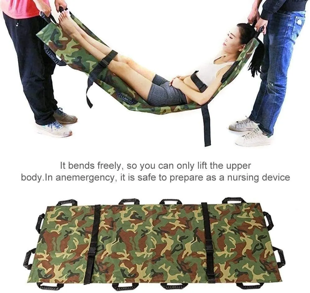 Portable First Aid Soft Stretcher, Household Thickened Canvas Soft 12 Handles Stretcher with Handbag 822,Camouflage,Camouflage