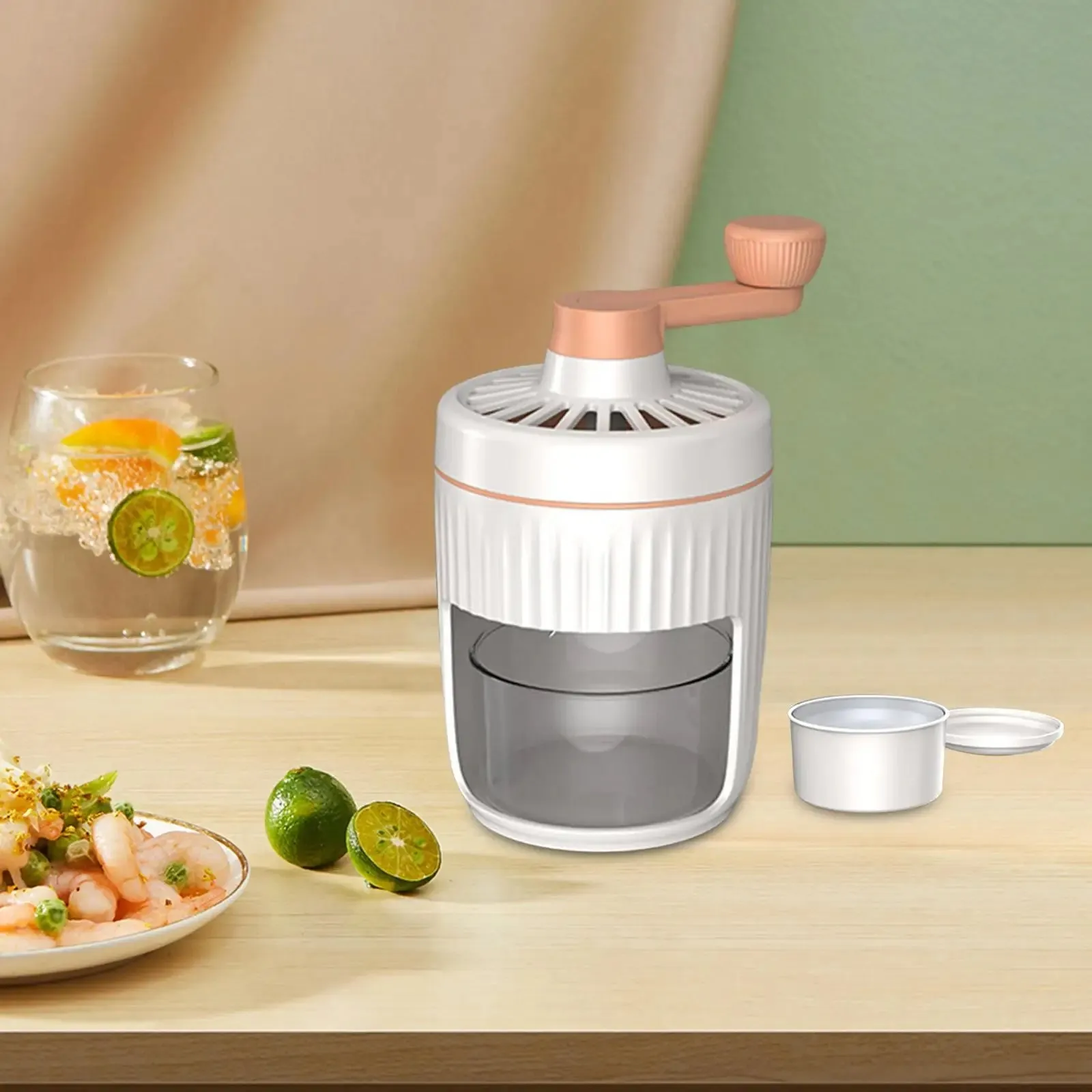 Portable Hand Crank Ice Crusher Shaver Machine