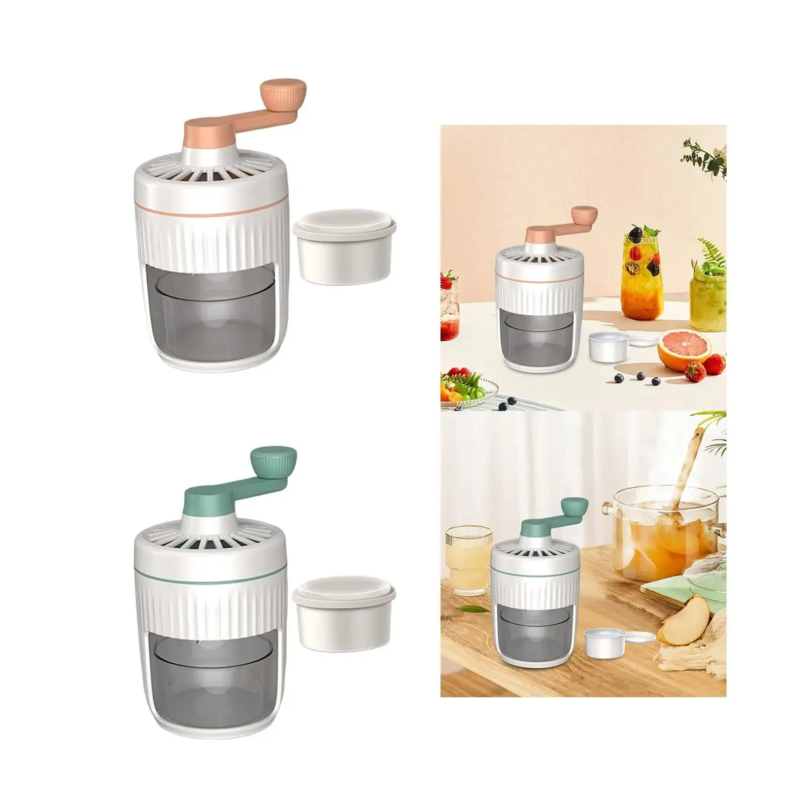 Portable Hand Crank Ice Crusher Shaver Machine
