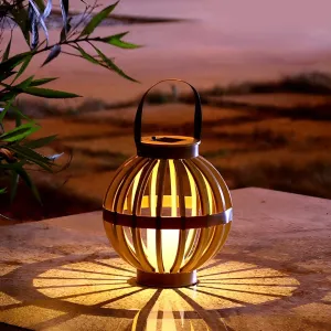Portable PP Rattan Craft Waterproof LED Modern Solar Outdoor Lanterns