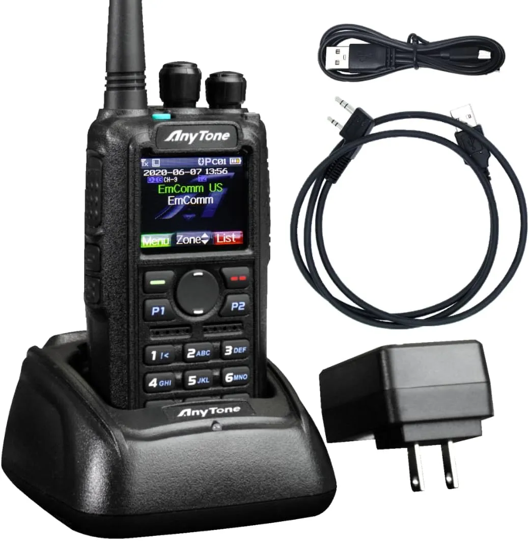 Professional AnyTone AT-D878UVII Plus – Rugged DMR/Analog Radio for Emergency, Security & SAR – Dual Band (7W VHF, 6W UHF), APRS TX RX/GPS, Exceptional Battery Life – Great Support from BridgeCom!