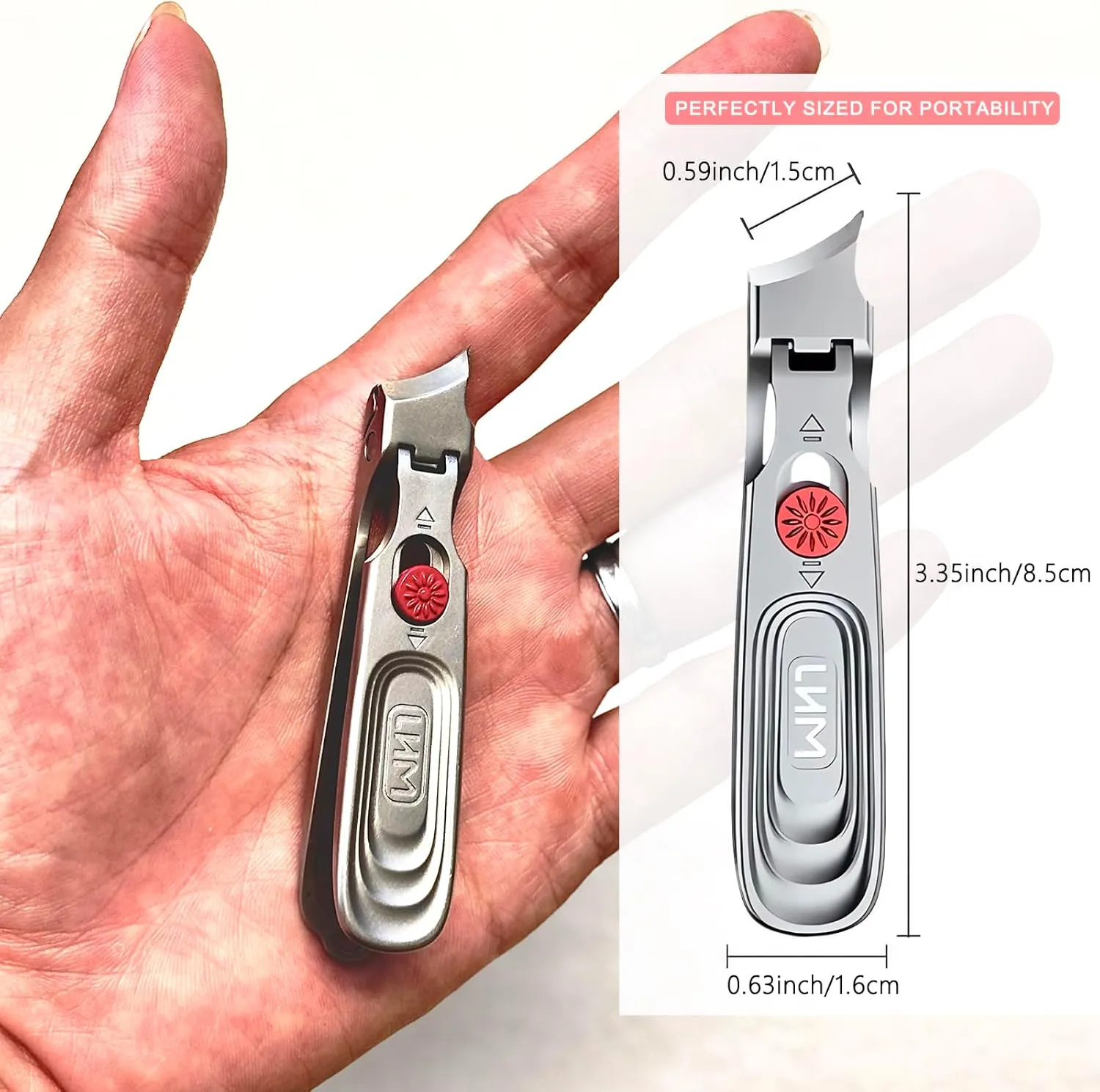 Professional Ingrown Toenail Clipper for Thick Nails - Ultra Sharp & Durable Stainless Steel - Precision 45° Angle Wide Jaw - Easy Foot & Finger Nail Trimmer for Seniors & Problem Nails (Slivery)