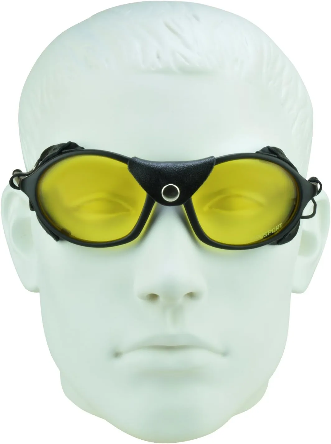 proSPORT Glacier Sunglasses Leather Side Shields for Motorcycle Mountaineering Ski, Yellow Night Vision Lenses HD Lens String