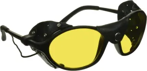 proSPORT Glacier Sunglasses Leather Side Shields for Motorcycle Mountaineering Ski, Yellow Night Vision Lenses HD Lens String