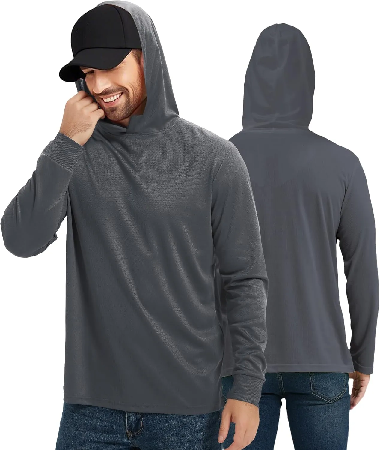 ProtectX High Visibility Sun Protection Lightweight Long Sleeve Hoodie, UPF 50  Quick-Dry, SPF UV Shirt, Active Wear