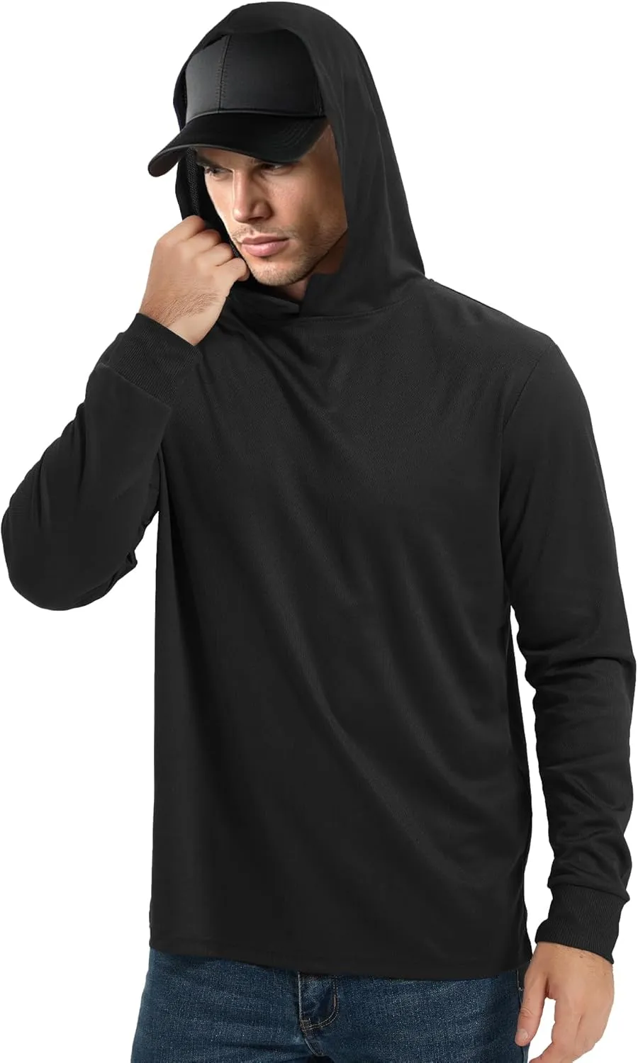 ProtectX High Visibility Sun Protection Lightweight Long Sleeve Hoodie, UPF 50  Quick-Dry, SPF UV Shirt, Active Wear