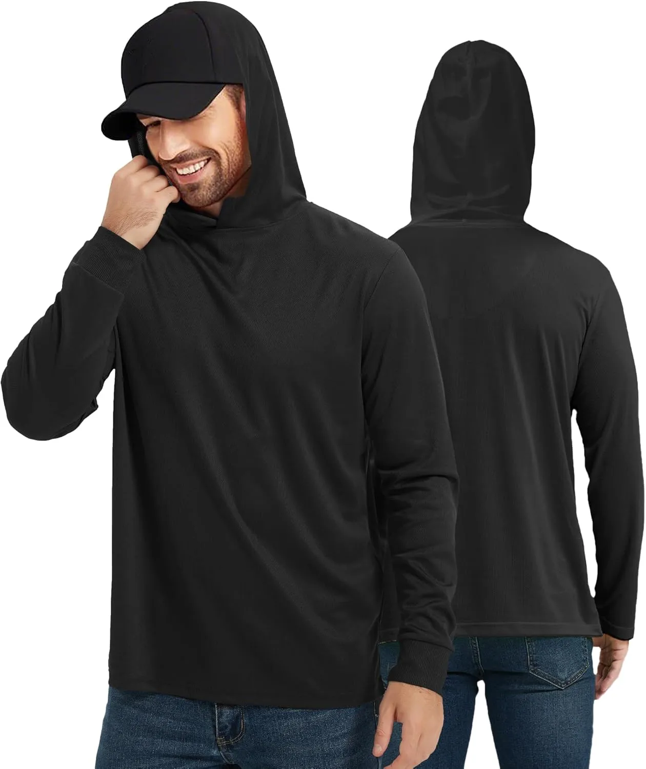 ProtectX High Visibility Sun Protection Lightweight Long Sleeve Hoodie, UPF 50  Quick-Dry, SPF UV Shirt, Active Wear