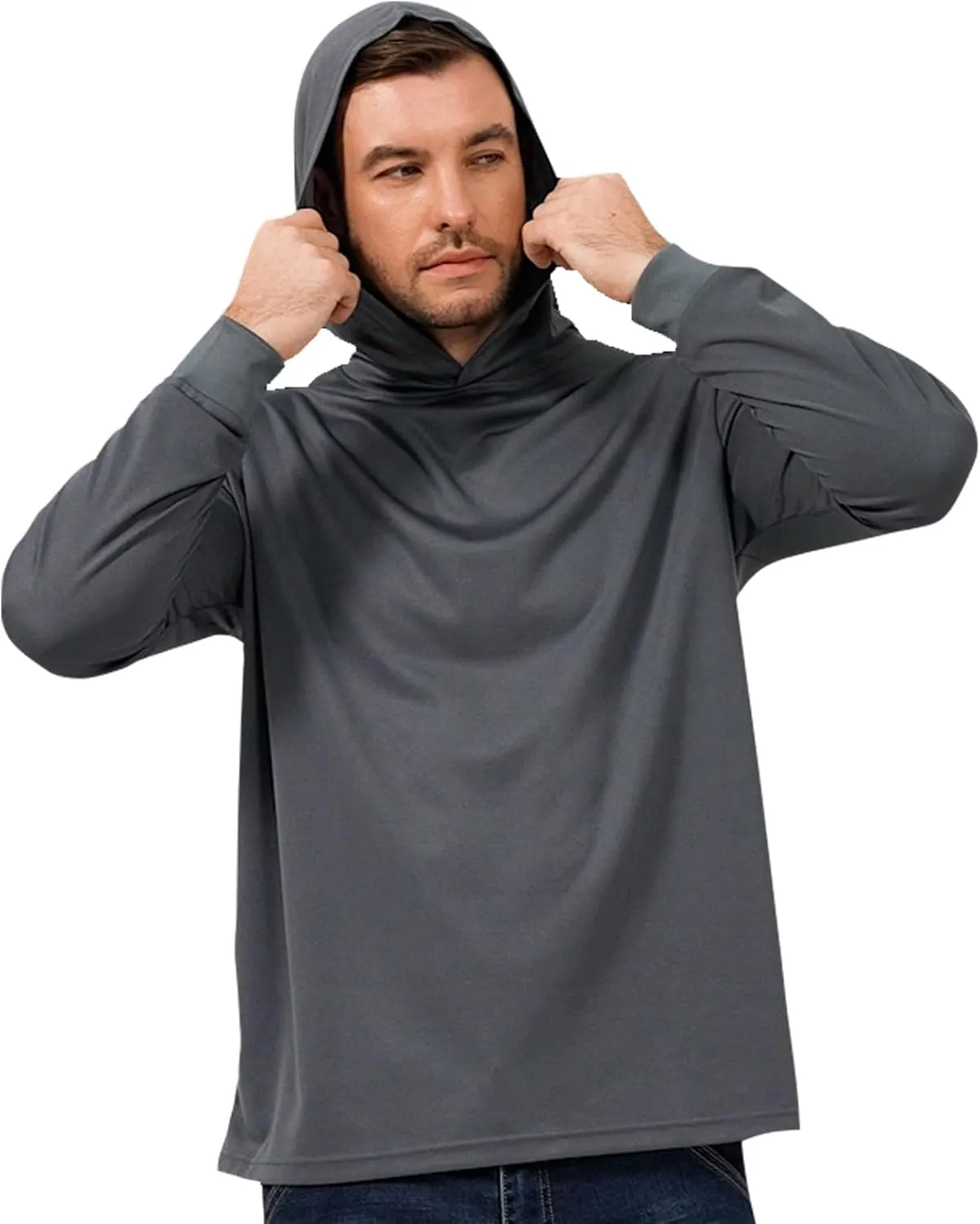 ProtectX High Visibility Sun Protection Lightweight Long Sleeve Hoodie, UPF 50  Quick-Dry, SPF UV Shirt, Active Wear