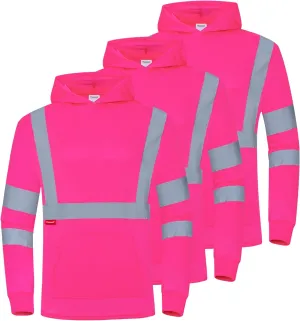 ProtectX Men's High Visibility Heavy Duty Long Sleeve Reflective Safety T-Shirts for Construction, Class 2-3 Type R