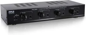 Pyle 4 Channel Speaker Selector Switch - Multi Zone A B Speaker Distribution Controller Box w/Independent Audio Source Volume Control, Supports Home Theater Stereo Amplifier Receiver System - PSLSW4