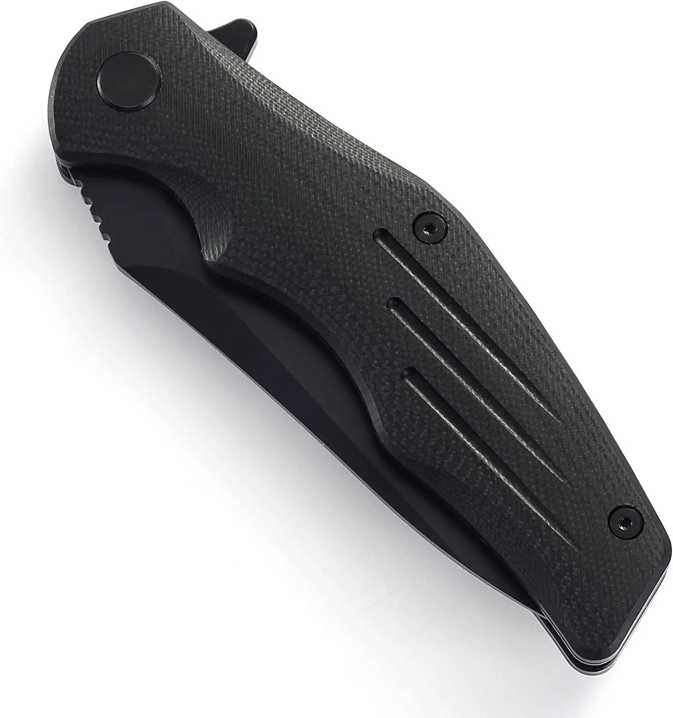 QSP Flipper Folding Pocket Knife with Ball Bearing, D2 Blade, 4.75" G10 Handle, Appliated for EDC, Pangolin