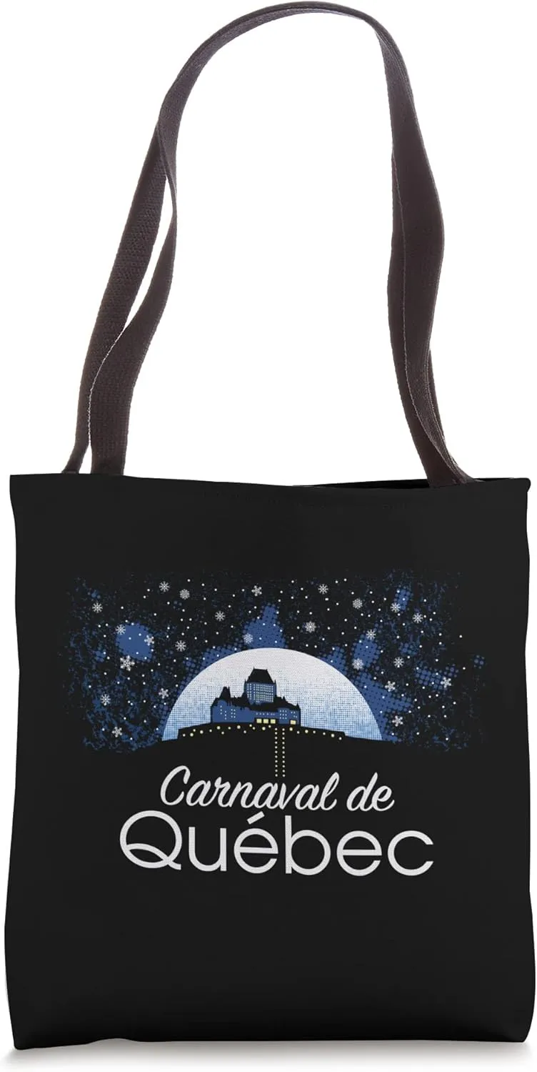 Quebec Winter Carnival Ice Hotel Snow Cold Festival Fun Time Tote Bag