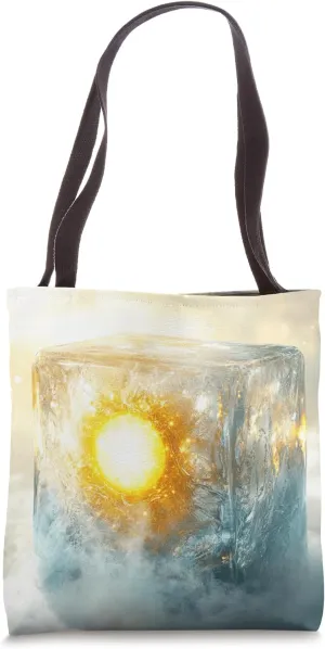 Radiant Light Inside Ice Cube Abstract Art Tote Bag